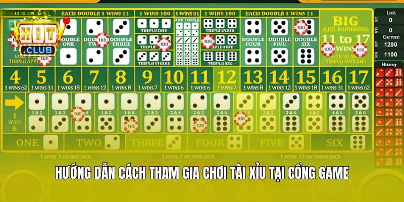 Hướng dẫn cách tham gia chơi tài xỉu tại cổng game